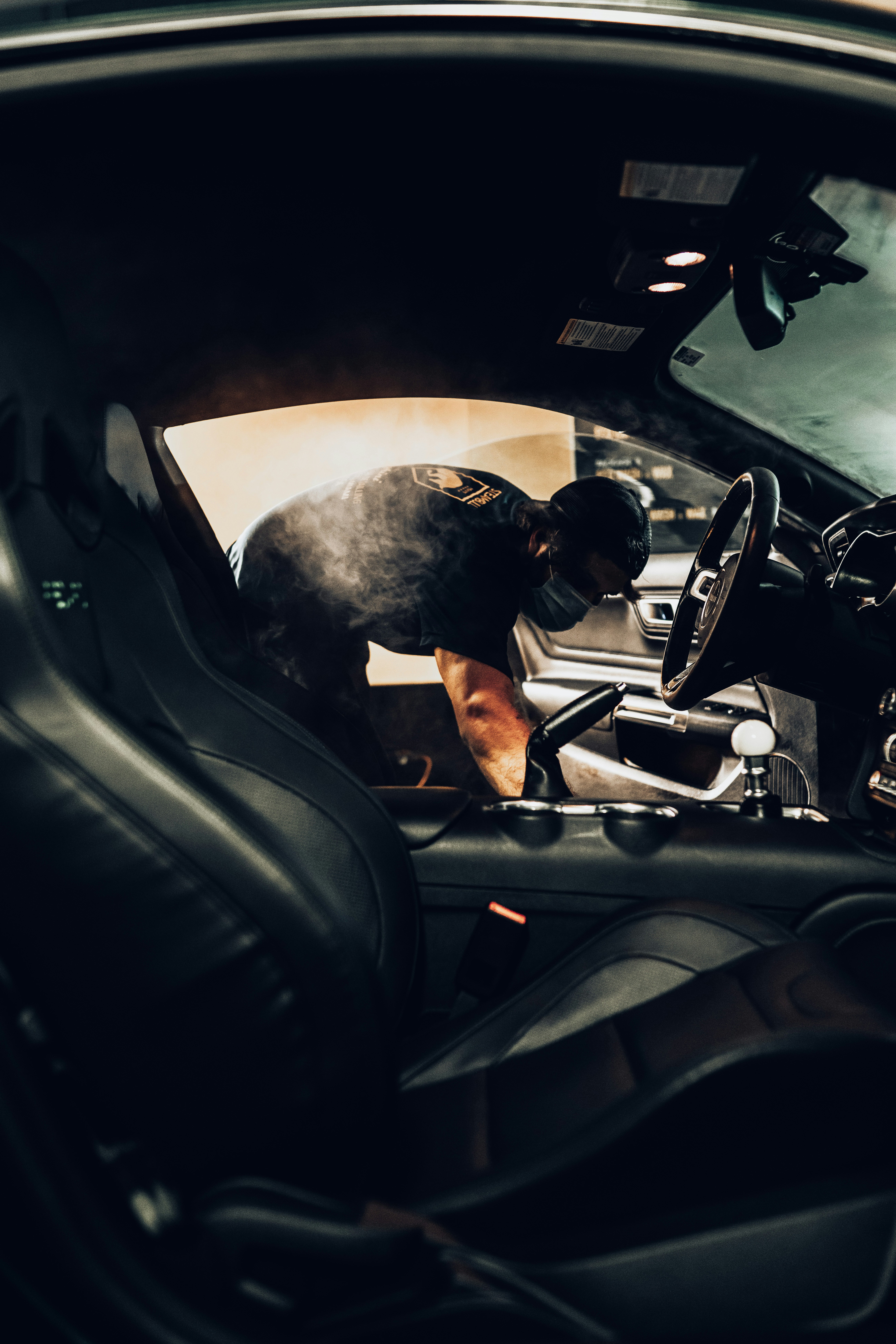 Technician performing deep interior detail